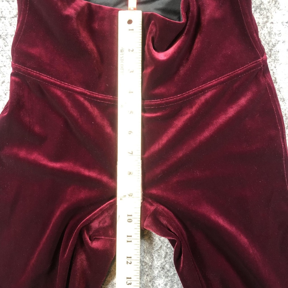 SPANX Velvet Leggings Womens M Red High‎ Rise Slimming Stretch Ankle Pull On - Picture 9 of 16